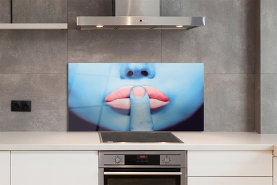 Painel de vidro Lábios neon femininos