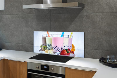 Painel de vidro Milkshakes com frutas