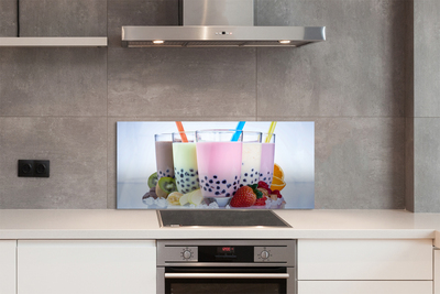 Painel de vidro Milkshakes com frutas