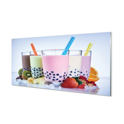 Painel de vidro Milkshakes com frutas