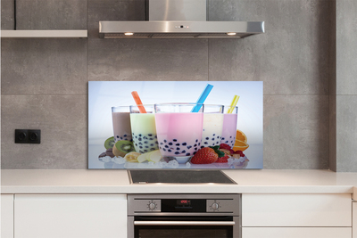 Painel de vidro Milkshakes com frutas