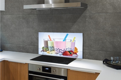 Painel de vidro Milkshakes com frutas