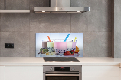 Painel de vidro Milkshakes com frutas
