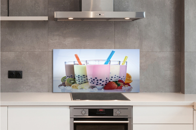 Painel de vidro Milkshakes com frutas
