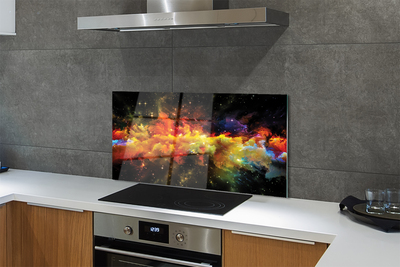 Painel de vidro Padrões fractais amarelos