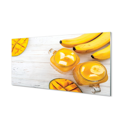 Painel de vidro Smoothie de manga e banana