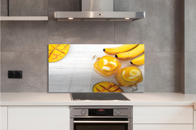 Painel de vidro Smoothie de manga e banana