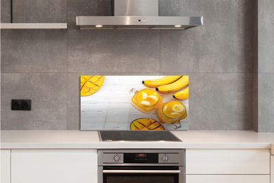 Painel de vidro Smoothie de manga e banana