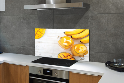 Painel de vidro Smoothie de manga e banana