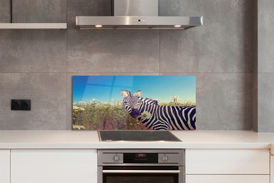 Painel de vidro Flores de zebra