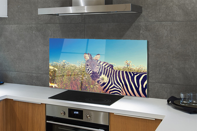 Painel de vidro Flores de zebra