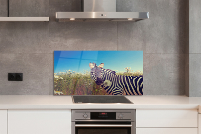 Painel de vidro Flores de zebra