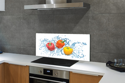 Painel de vidro Pimentas na água