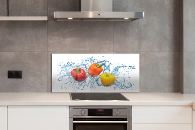 Painel de vidro Pimentas na água