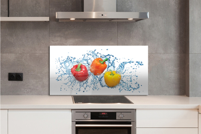 Painel de vidro Pimentas na água