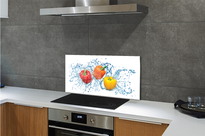 Painel de vidro Pimentas na água