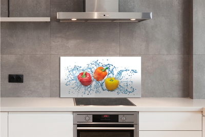 Painel de vidro Pimentas na água