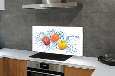 Painel de vidro Pimentas na água