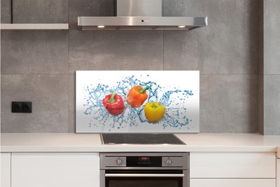 Painel de vidro Pimentas na água