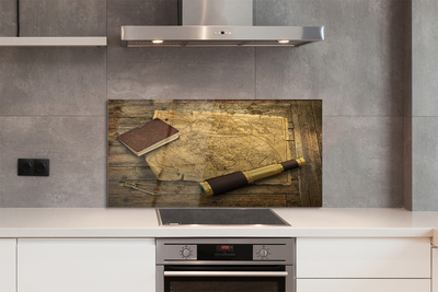 Painel de vidro Caderno de mapas antigo