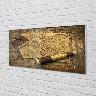 Painel de vidro Caderno de mapas antigo