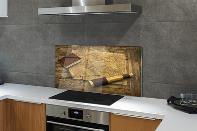 Painel de vidro Caderno de mapas antigo