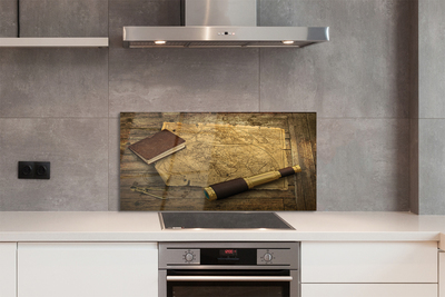 Painel de vidro Caderno de mapas antigo