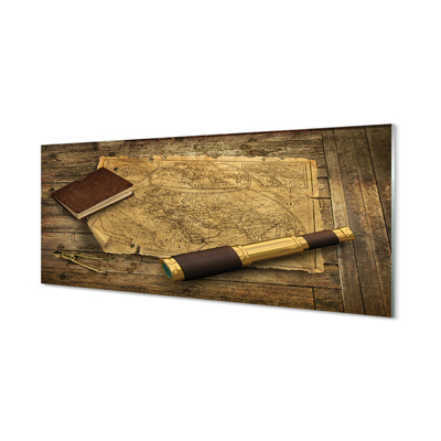 Painel de vidro Caderno de mapas antigo
