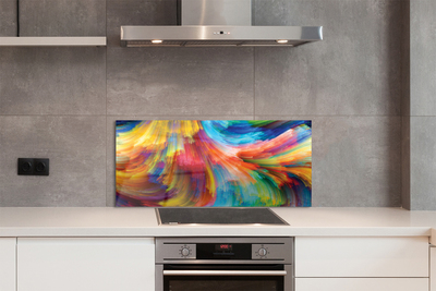 Painel de vidro Fractais listrados irregulares coloridos