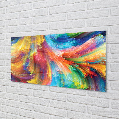 Painel de vidro Fractais listrados irregulares coloridos