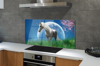 Painel de vidro Lua Unicórnio de Campo