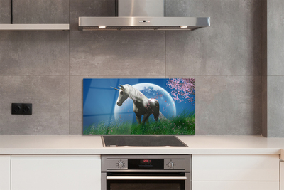 Painel de vidro Lua Unicórnio de Campo