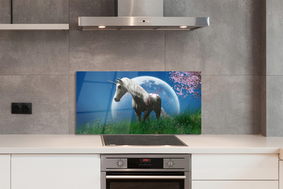 Painel de vidro Lua Unicórnio de Campo