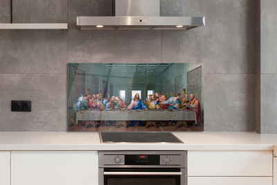 Painel de vidro A peça A Última Ceia