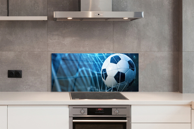 Painel de vidro Bola de gol com fundo azul