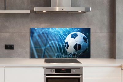Painel de vidro Bola de gol com fundo azul