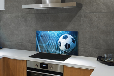 Painel de vidro Bola de gol com fundo azul
