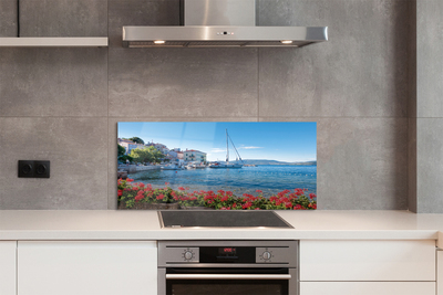 Painel de vidro Mar navio céu verão