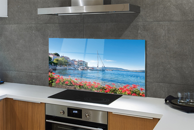 Painel de vidro Mar navio céu verão