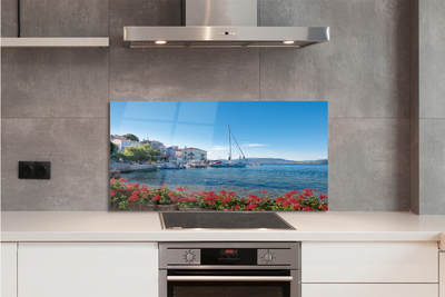 Painel de vidro Mar navio céu verão