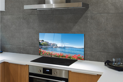 Painel de vidro Mar navio céu verão