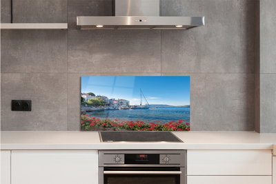 Painel de vidro Mar navio céu verão