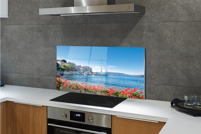 Painel de vidro Mar navio céu verão