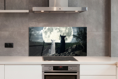 Painel de vidro Floresta lunar dos lobos