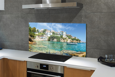 Painel de vidro Grécia Mar Cidade Natureza