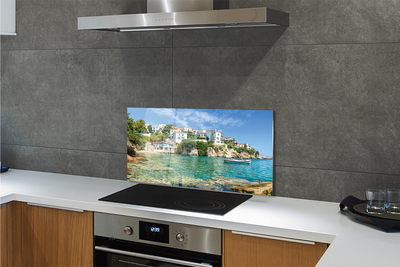 Painel de vidro Grécia Mar Cidade Natureza