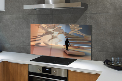 Painel de vidro Escadas 3D