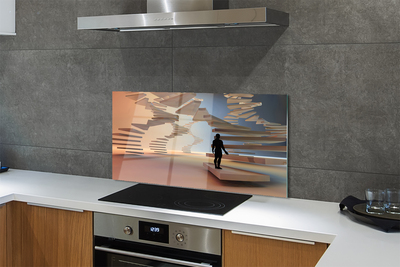 Painel de vidro Escadas 3D