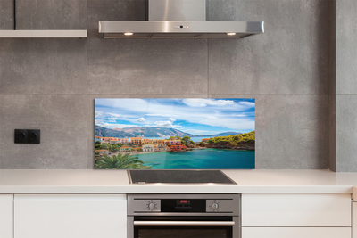 Painel de vidro Grécia Costa Montanhas Mar