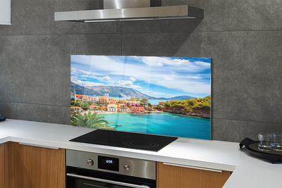 Painel de vidro Grécia Costa Montanhas Mar